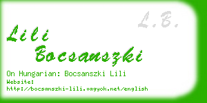 lili bocsanszki business card